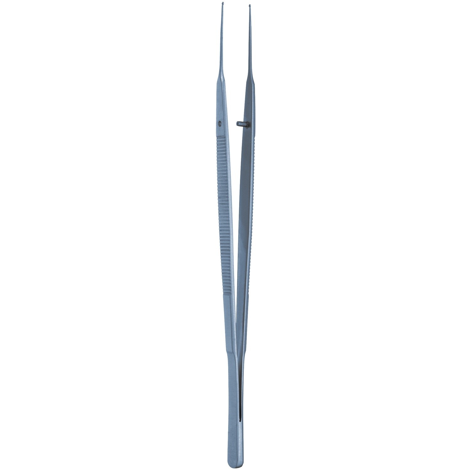 Titanium Gerald Ring Tip Forceps, Tips Impregnated W/ Fine Tungsten Carbide Dust, Flat Handle, 1.0 Mm Tips, 7" (17.5 Cm)
